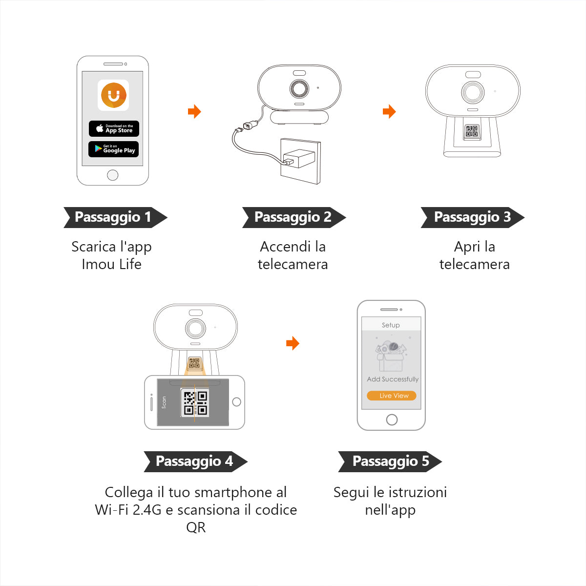 Imou Versa Telecamera 2MP Wi-Fi da interno/esterno con sirena e faretto