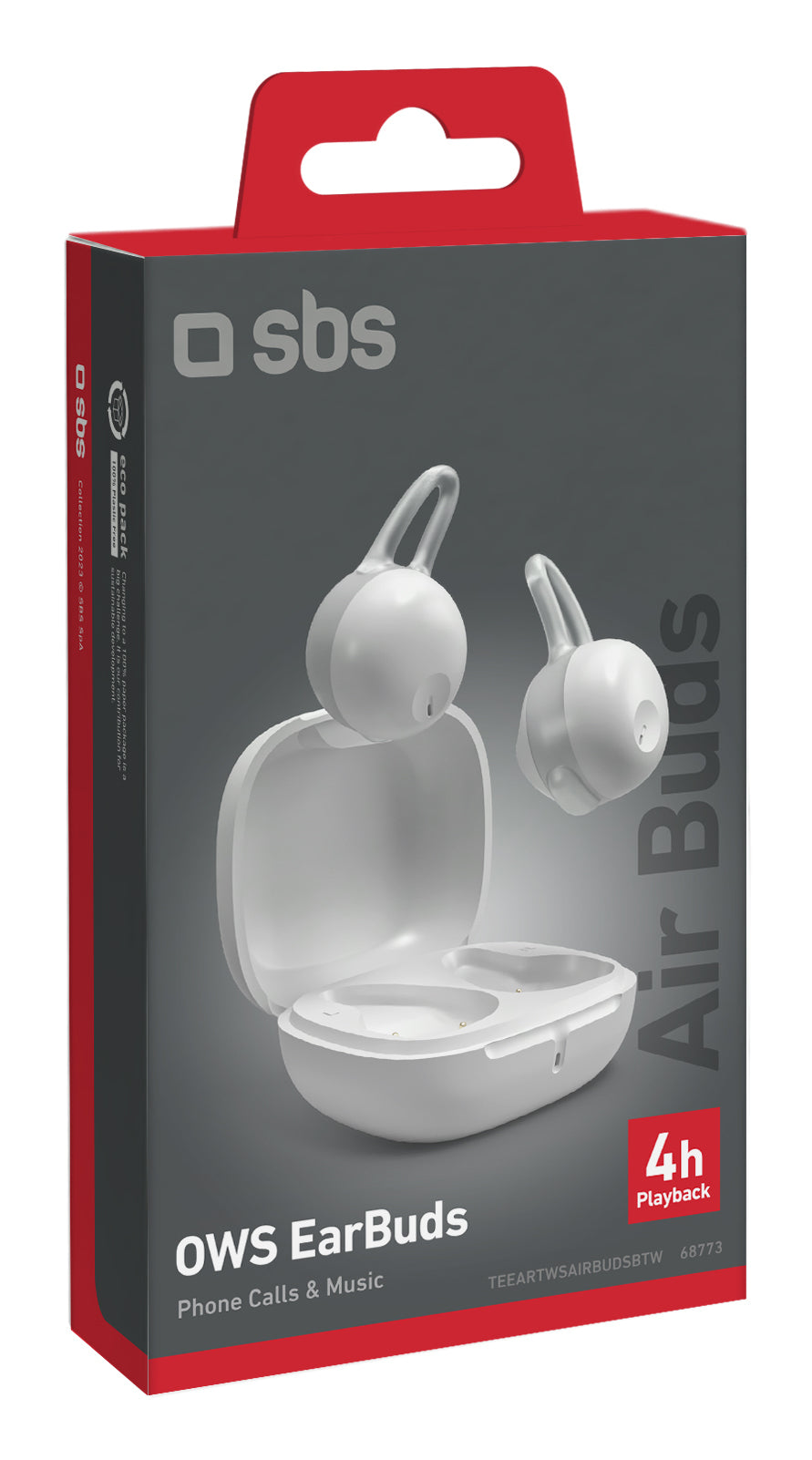 SBS TEEARTWSAIRBUBTW cuffia e auricolare True Wireless Stereo (TWS) A clip, In-ear Musica e Chiamate Bluetooth Bianco