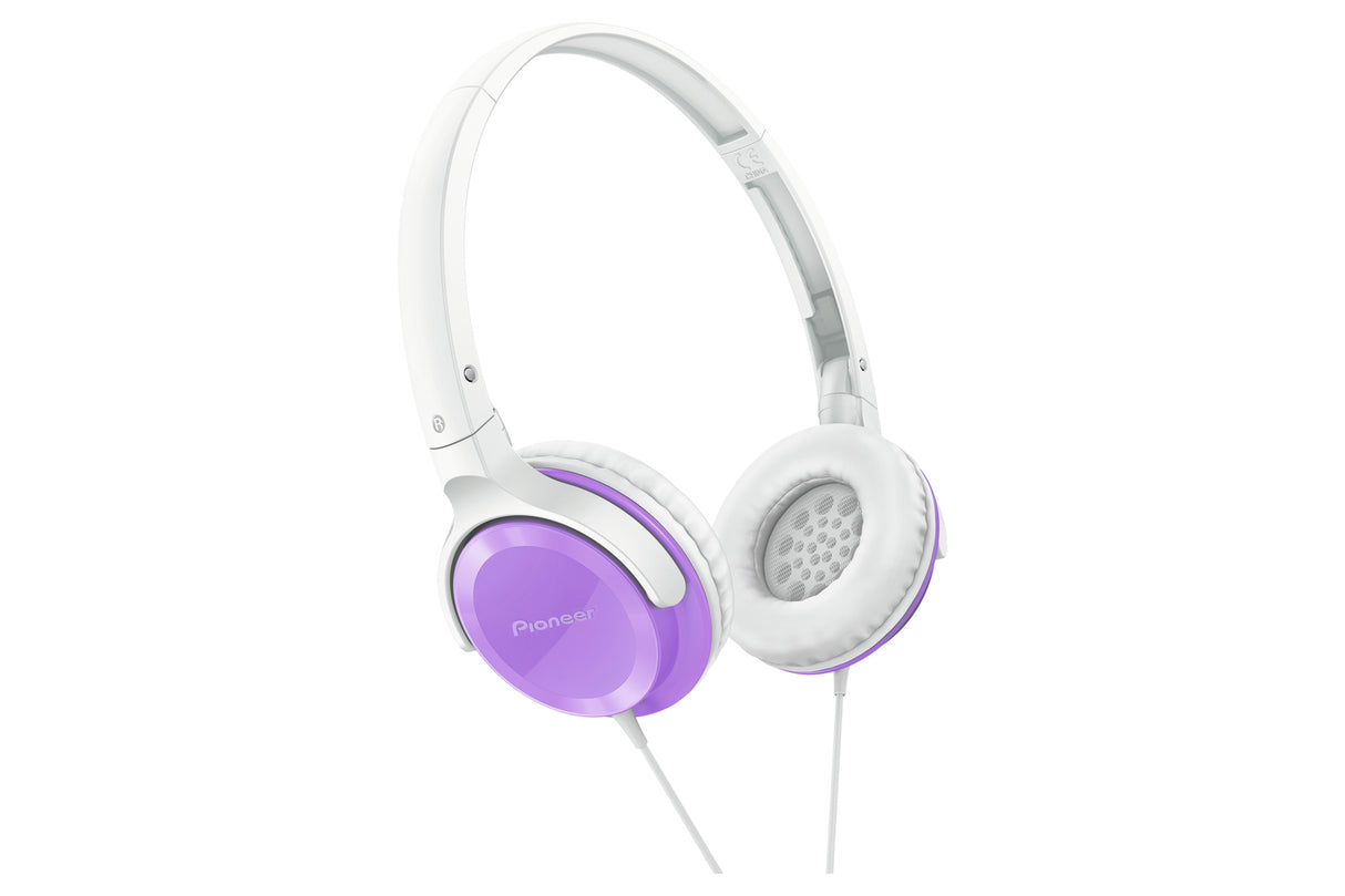 Pioneer SE-MJ502 Cuffie Cablato A Padiglione MUSICA Viola, Bianco