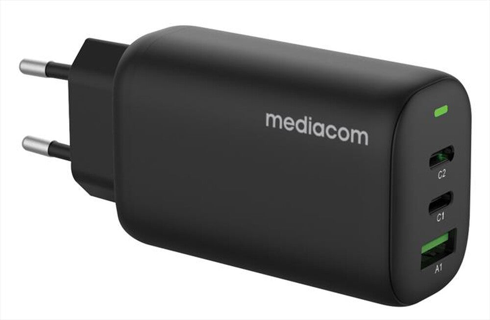 Mediacom MD-A140 Caricabatterie per dispositivi mobili Cuffie, Auricolare, Netbook, Smartphone, Tablet Nero AC Ricarica rapida Interno