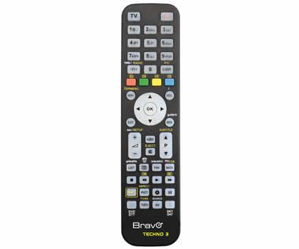 Bravo TECHNO 3 telecomando IR Wireless DTT, DVD/Blu-ray, SAT, TV, VCR Pulsanti