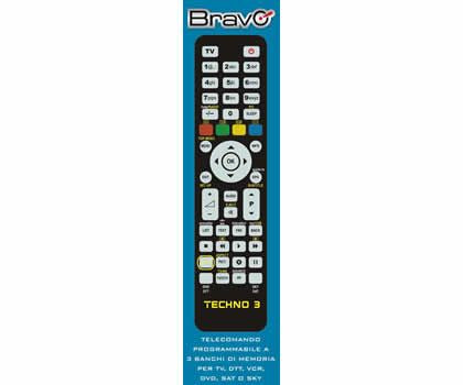 Bravo TECHNO 3 telecomando IR Wireless DTT, DVD/Blu-ray, SAT, TV, VCR Pulsanti