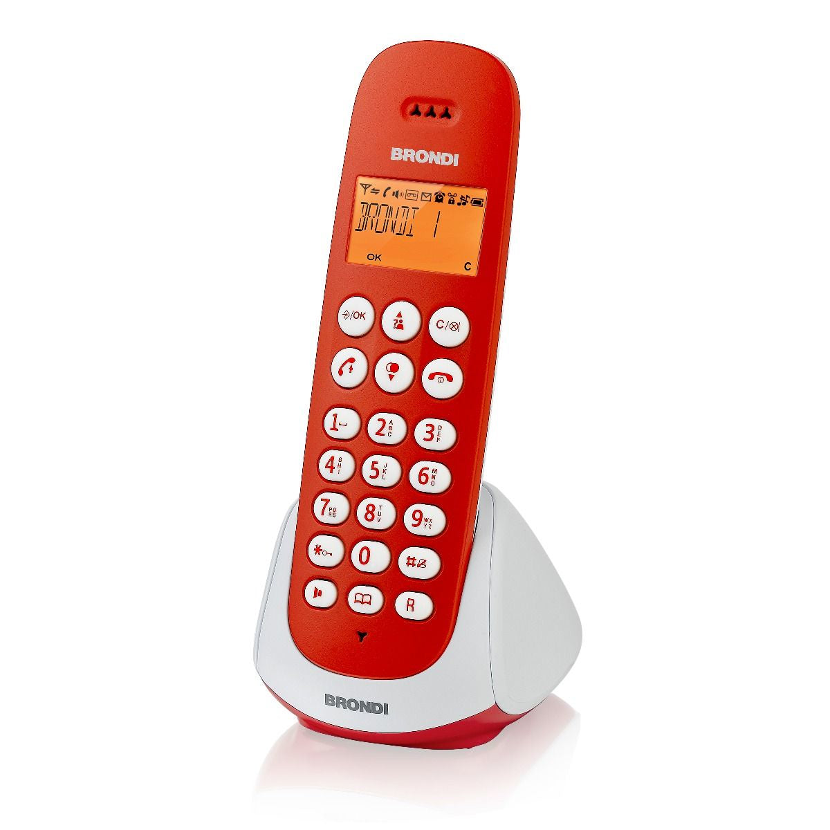 Brondi Adara Telefono DECT Identificatore di chiamata Rosso, Bianco