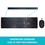 Ewent EW3255 tastiera Mouse incluso Universale QWERTY Italiano Nero