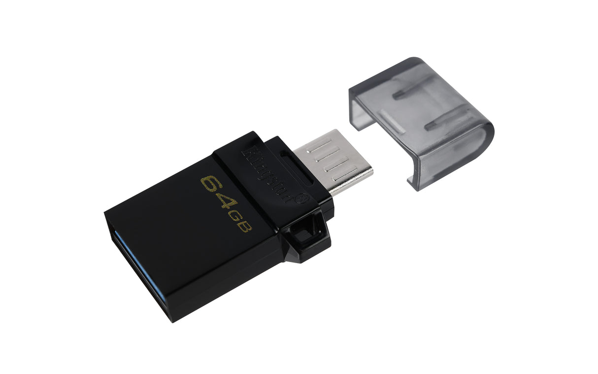 Kingston Technology DataTraveler microDuo3 G2 unità flash USB 64 GB USB Type-A / Micro-USB 3.2 Gen 1 (3.1 Gen 1) Nero