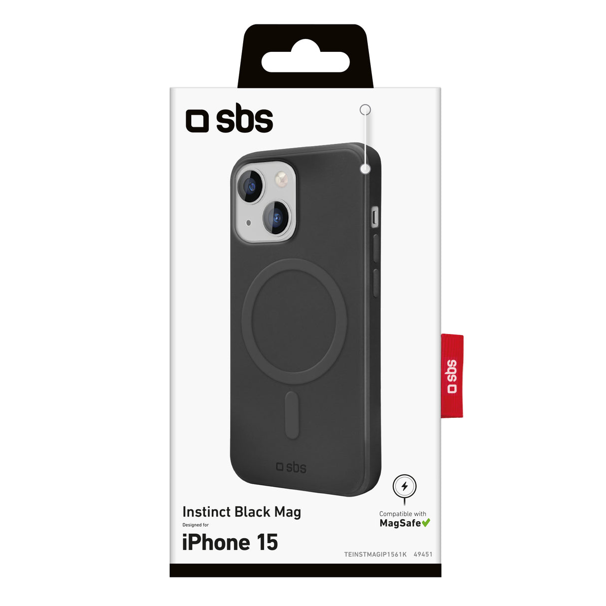 SBS TEINSTMAGIP1561K custodia per cellulare 15,5 cm (6.1") Cover Nero