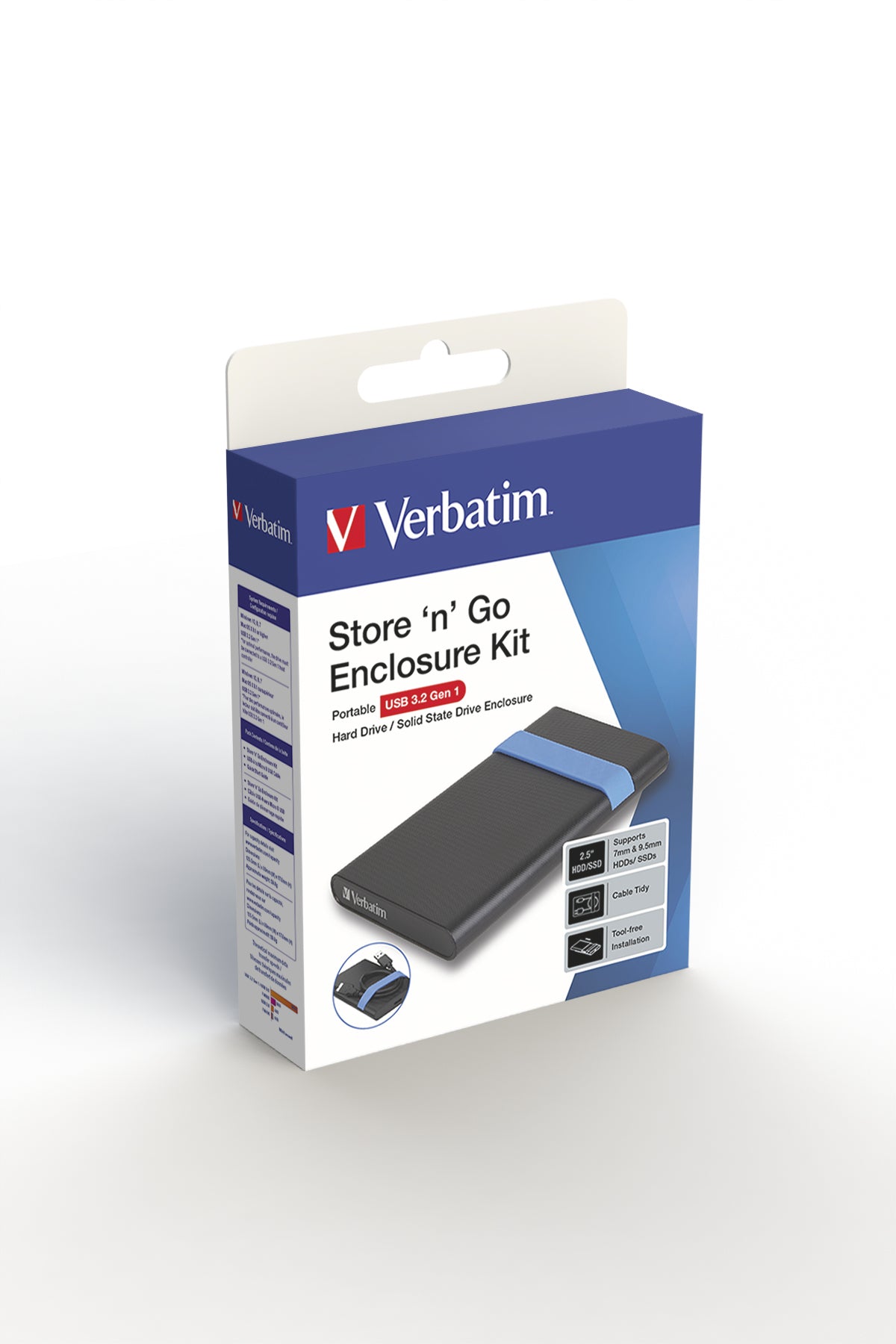 Verbatim Store'N'Go Enclosure Kit Box esterno HDD/SSD Nero, Blu 2.5"