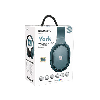 Xtreme York Cuffie Wireless A Padiglione Musica e Chiamate Bluetooth Blu