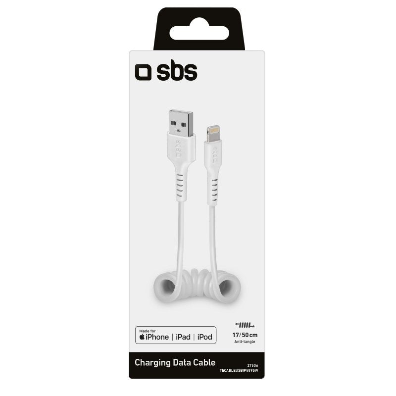 SBS TECABLEUSBIP589SW cavo Lightning Bianco