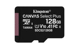 Kingston Technology Scheda micSDXC Canvas Select Plus 100R A1 C10 da 128GB + adattatore