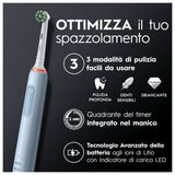 Oral-B PRO Spazzolino Elettrico Ricaricabile 3 3700 Blu, 3 testine, 1 Spazzolino