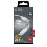 SBS TECABLETISSUETCC240G cavo USB USB 3.2 Gen 2 (3.1 Gen 2) 2 m USB C Grigio