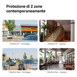 Imou Crusier DUAL 2K (3MP+3MP) Telecamera Wi-Fi Esterno Doppio Obiettivo, 360°PTZ Videocamera Sorveglianza Esterno con Visione Notturna a Colori, Rilevamento Umano/Veicoli, IP66, Tracciamento Intelligente, 2,4ghz