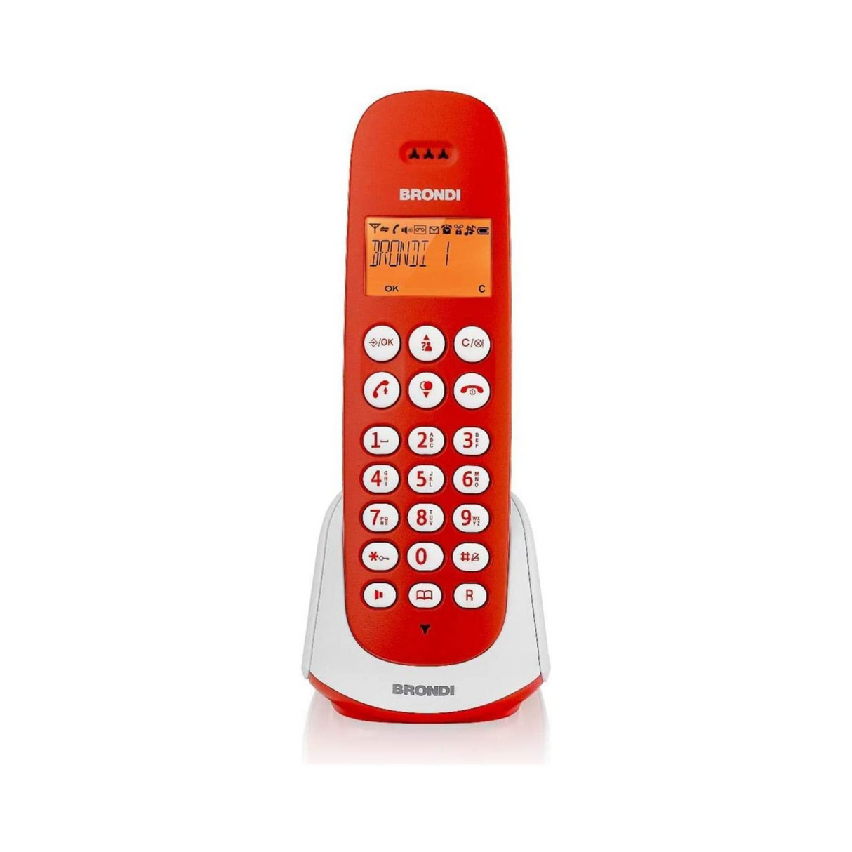 Brondi Adara Telefono DECT Identificatore di chiamata Rosso, Bianco